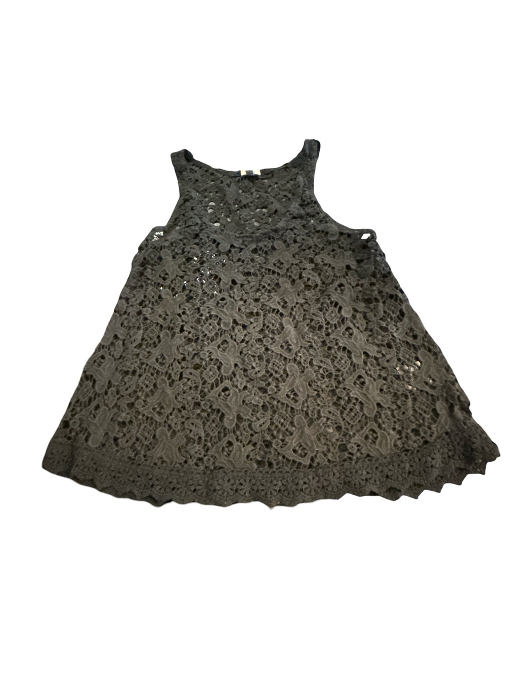 Ecote Black Crochet Lace Tank Top XS Boho Whimsical Goth Flowy Cami